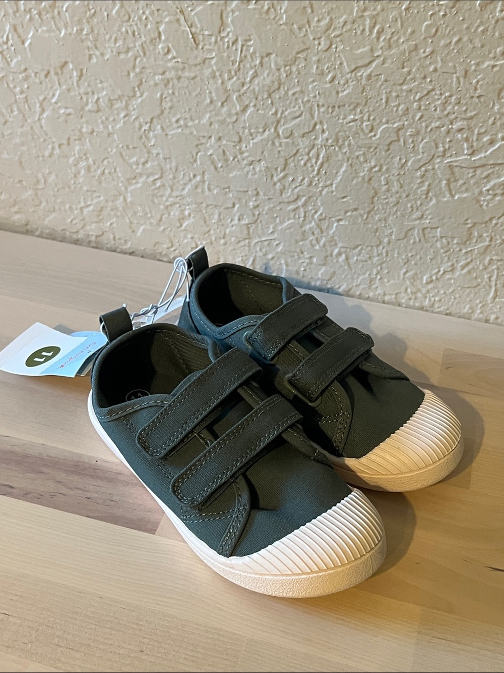 Cat & Jack Olive Green Hook-and-Loop Kids Sneakers